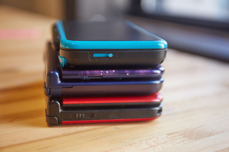 Nintendo might have a fragmentation problem... From top to bottom: New 2DS XL, New 3DS XL, 3DS XL. The New 2DS XL is very much worth it.